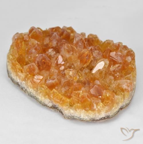 Druzy Citrine Medium Light-Orange naturale da 49.85 ct, Taglio a fantasia, Opaco