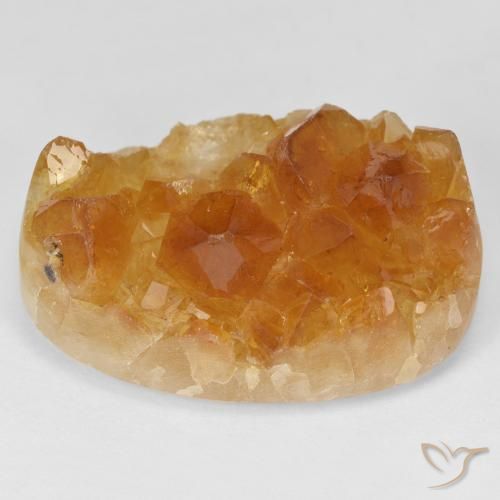 55.16ct Naturale Medium Light-Orange Citrino Druzy, Ovale, Opaco