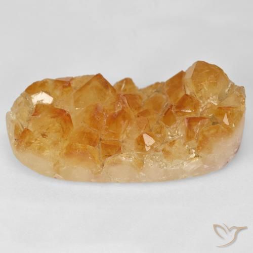 35.21ct Naturale Medium Light-Orange Citrino Druzy, Ovale, Opaco