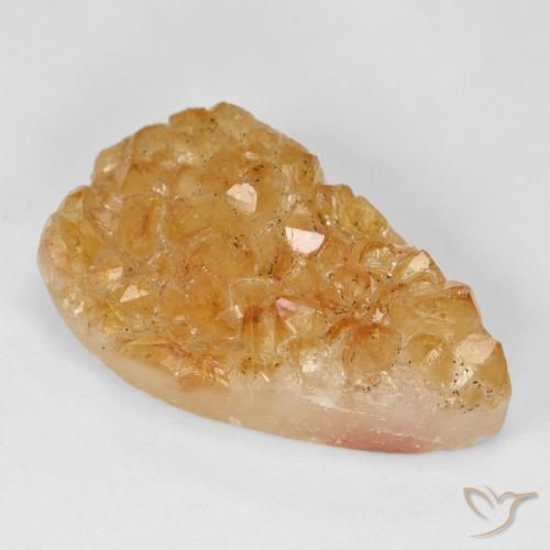 Druzy Citrine Miele arancione naturale da 19.29 ct, Forma a pera, Opaco