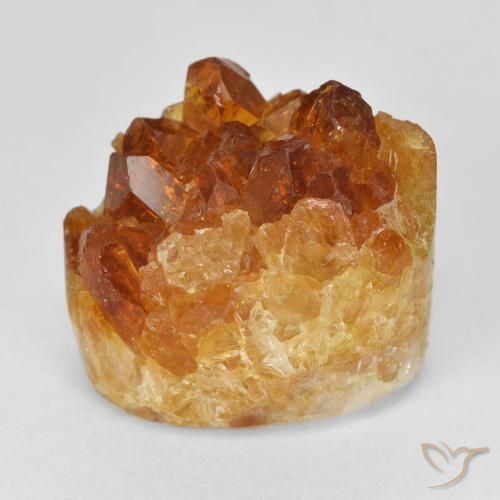 15.51ct Naturale Arancio Medio Citrino Druzy, Ovale, Opaco