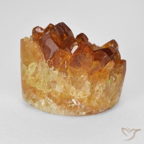 Druzy Citrine Arancio Medio naturale da 15.51 ct, Ovale, Opaco