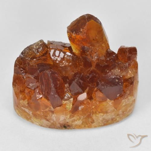 18.42ct Naturale Arancione scuro Citrino Druzy, Ovale, Opaco