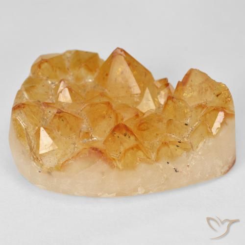Druzy Citrine Medium Light-Orange naturale da 40.00 ct, Forma a pera, Opaco