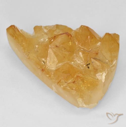 Druzy Citrine Medium Light-Orange naturale da 23.53 ct, Taglio trillion, Opaco