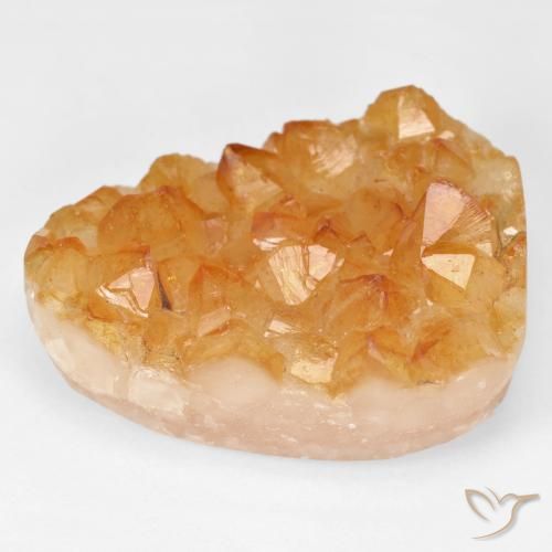 41.14ct Naturale Medium Light-Orange Citrino Druzy, Taglio a fantasia, Opaco