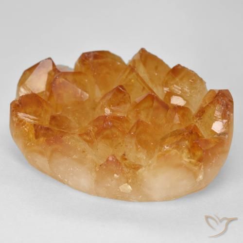 35.56ct Naturale Miele arancione Citrino Druzy, Ovale, Opaco