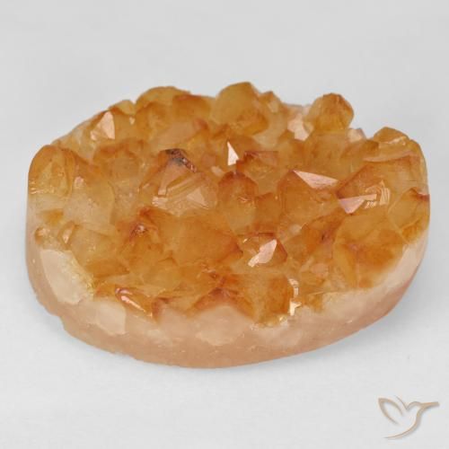 47.77ct Naturale Miele arancione Citrino Druzy, Ovale, Opaco