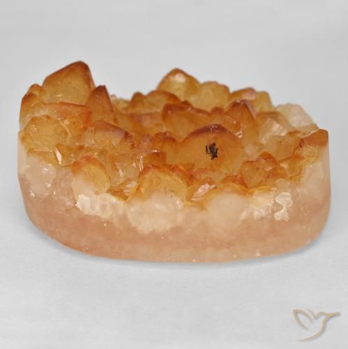 Druzy Citrine Miele arancione naturale da 47.77 ct, Ovale, Opaco