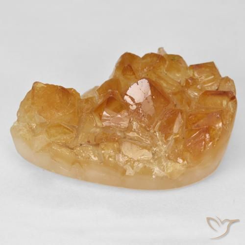 Druzy Citrine Medium Light-Orange naturale da 32.77 ct, Forma a pera, Opaco