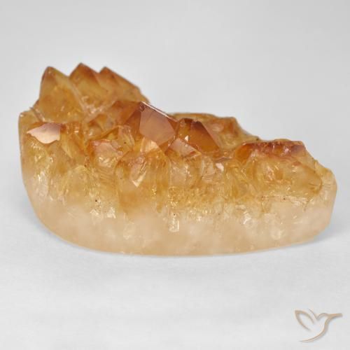 Druzy Citrine Medium Light-Orange naturale da 32.77 ct, Forma a pera, Opaco