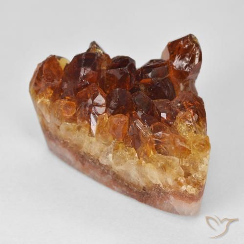 24.24ct Naturale Arancio ruggine Citrino Druzy, Taglio trillion, Opaco