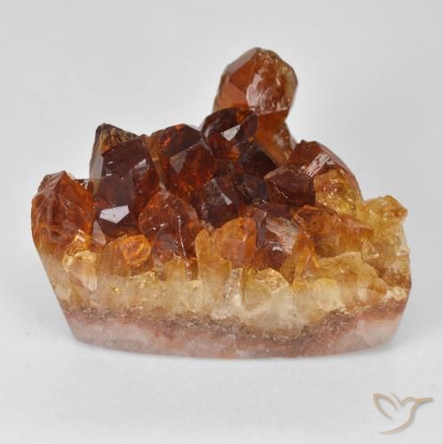 Druzy Citrine Arancio ruggine naturale da 24.24 ct, Taglio trillion, Opaco