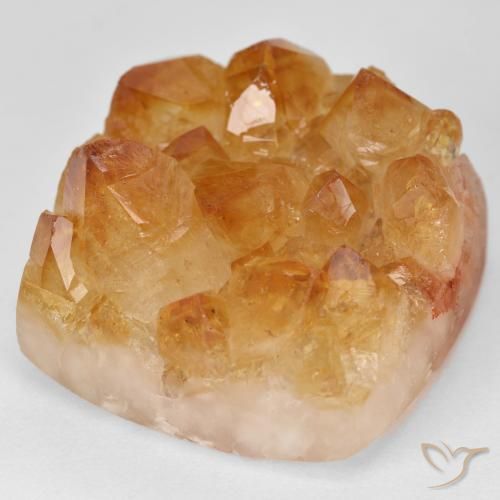Druzy Citrine Medium Light-Orange naturale da 47.04 ct, Quadrato, Opaco