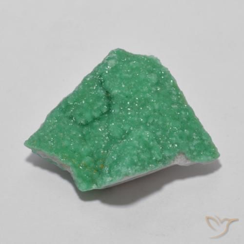Druzy Variscite Verde intenso della felce naturale da 9.90 ct, Taglio a fantasia, Opaco