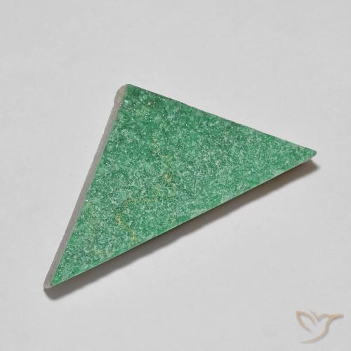 14.47ct Naturale Verde intenso della felce Druzy Variscite, Taglio trillion, Opaco