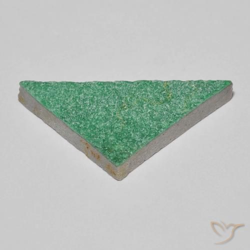 Druzy Variscite Verde intenso della felce naturale da 14.47 ct, Taglio trillion, Opaco