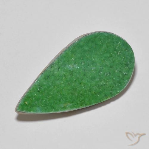 9.49ct Naturale Verde medio Druzy Variscite, Forma a pera, Opaco