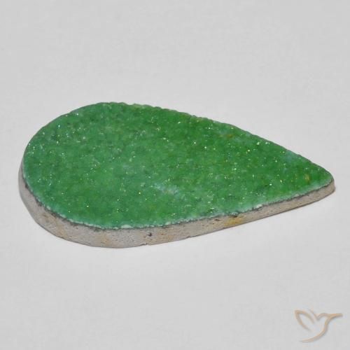 Druzy Variscite Verde medio naturale da 9.49 ct, Forma a pera, Opaco