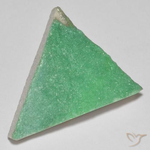 Druzy Variscite Verde medio naturale da 19.40 ct, Taglio trillion, Opaco