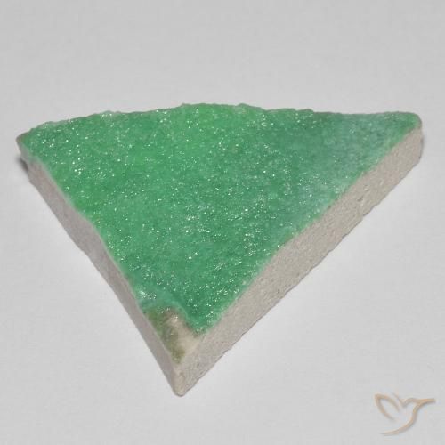 Druzy Variscite Verde medio naturale da 19.40 ct, Taglio trillion, Opaco
