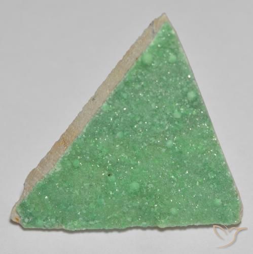 11.89ct Naturale Verde chiaro Druzy Variscite, Taglio trillion, Opaco