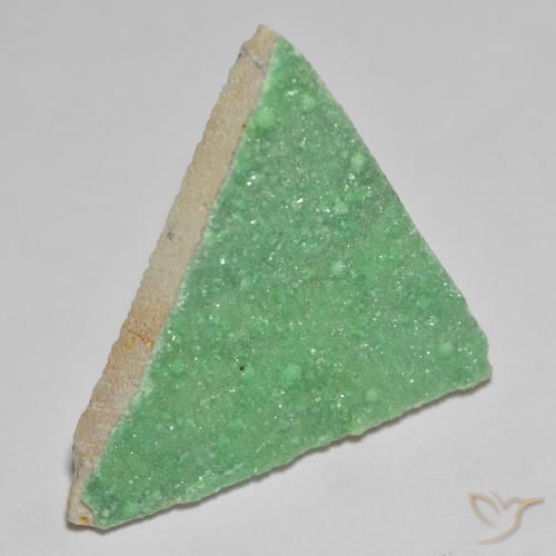 Druzy Variscite Verde chiaro naturale da 11.89 ct, Taglio trillion, Opaco
