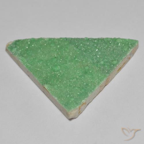Druzy Variscite Verde chiaro naturale da 11.89 ct, Taglio trillion, Opaco