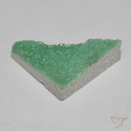 Druzy Variscite Verde chiaro naturale da 2.61 ct, Taglio trillion, Opaco