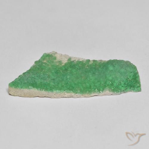 Druzy Variscite Verde intenso della felce naturale da 6.91 ct, Taglio a fantasia, Opaco