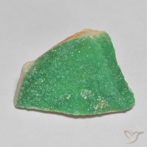 12.53ct Naturale Verde intenso della felce Druzy Variscite, Taglio a fantasia, Opaco