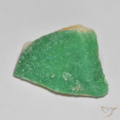 Druzy Variscite Verde intenso della felce naturale da 12.53 ct, Taglio a fantasia, Opaco