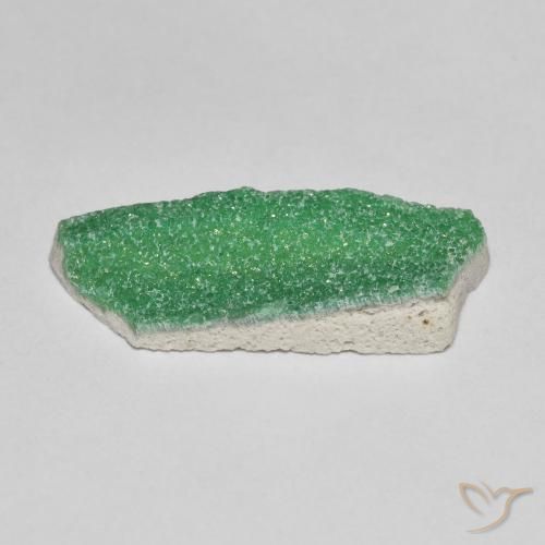 Druzy Variscite Verde intenso della felce naturale da 6.29 ct, Taglio a fantasia, Opaco
