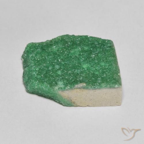 Drusa di variscite naturale verde da 8,21 ct, forma fantasia, opaco