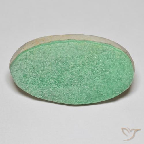 21.94ct Naturale Verde chiaro di trifoglio Druzy Variscite, Ovale, Opaco
