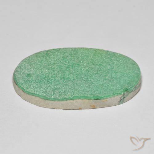 Druzy Variscite Verde chiaro di trifoglio naturale da 21.94 ct, Ovale, Opaco