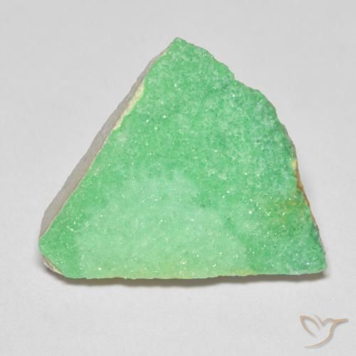 7.84ct Naturale Verde giallastro pallido Druzy Variscite, Taglio a fantasia, Opaco