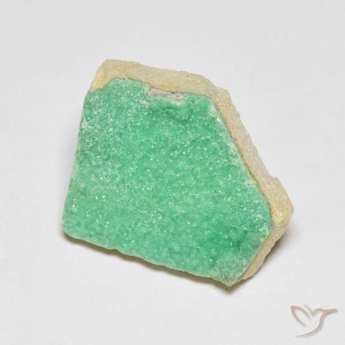 6.07ct Naturale Menta verde Druzy Variscite, Taglio a fantasia, Opaco