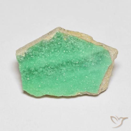 7.10ct Naturale Menta verde Druzy Variscite, Taglio a fantasia, Opaco