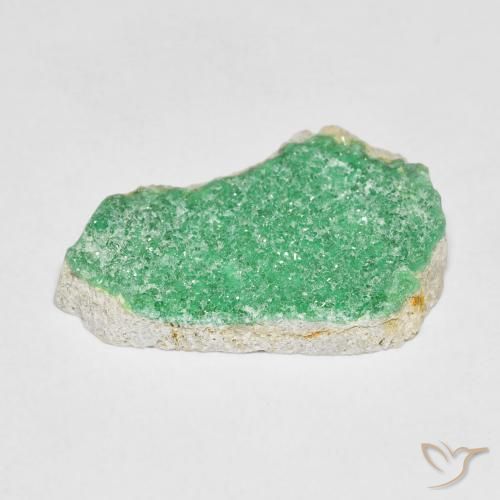 Druzy Variscite Trifoglio Verde naturale da 6.19 ct, Taglio a fantasia, Opaco