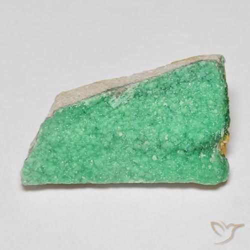 7.28ct Naturale Verde Basilico Chiaro Druzy Variscite, Taglio a fantasia, Opaco