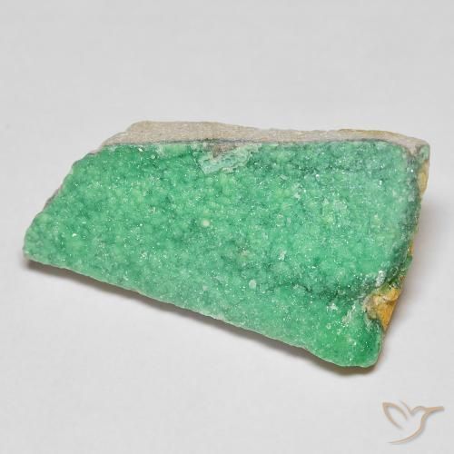 Druzy Variscite Verde Basilico Chiaro naturale da 7.28 ct, Taglio a fantasia, Opaco