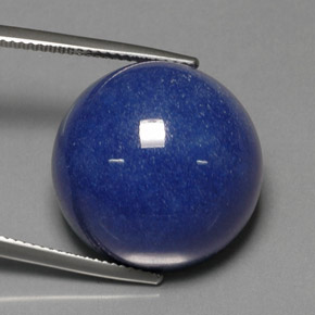 Quarzo con dumortierite naturale blu da 35,46 ct, taglio rotondo, opaco