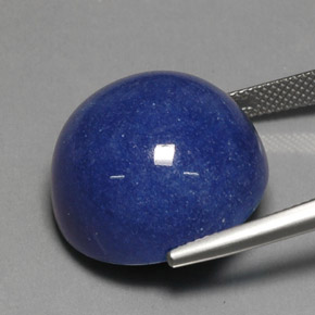 Quarzo con dumortierite naturale blu da 35,46 ct, taglio rotondo, opaco