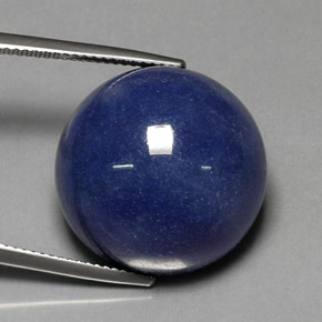 Quarzo con dumortierite naturale blu da 35,46 ct, taglio rotondo, opaco