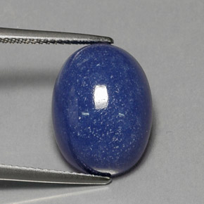 Quarzo con dumortierite naturale blu da 11,82 ct, taglio ovale, opaco