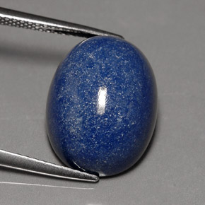 Quarzo con dumortierite naturale blu da 10,96 ct, taglio ovale, opaco