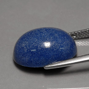 Quarzo con dumortierite naturale blu da 10,96 ct, taglio ovale, opaco