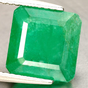 Smeraldo naturale verde da 3,50 ct, taglio smeraldo, SI-I1