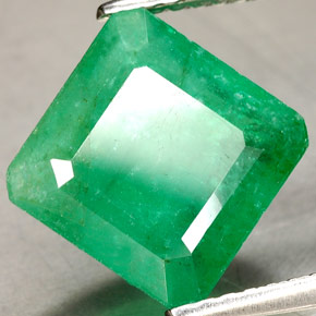 Smeraldo naturale verde da 3,50 ct, taglio smeraldo, SI-I1